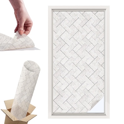 Witraż samoprzylepny na okno Jodełkowy motyw