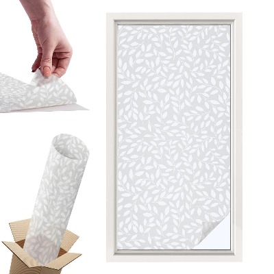 Naklejki witrażowe na drzwi Liściasty wzór