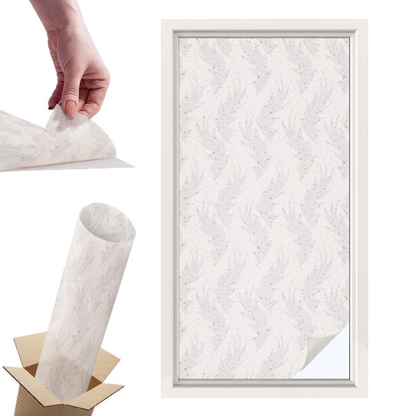 Witraż samoprzylepny na okno Eleganckie liście