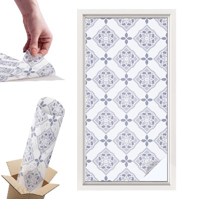 Witraż samoprzylepny na okno Kwiatowe romby