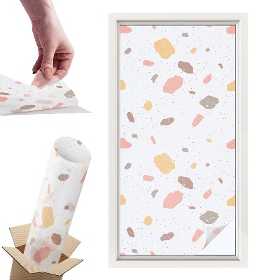 Naklejki witrażowe na drzwi Abstrakcyjne terrazzo