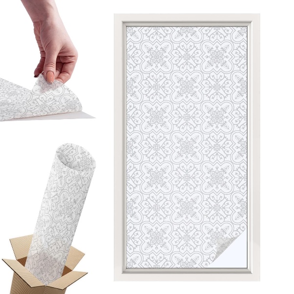 Naklejki witrażowe na drzwi Kwiatowa symetria