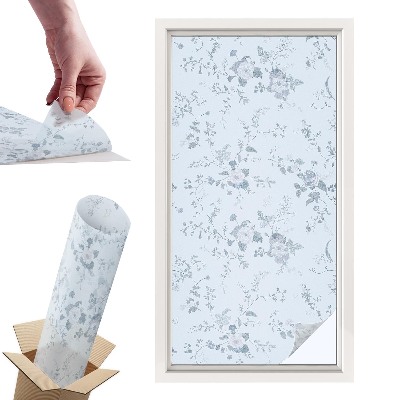 Witraż samoprzylepny na okno Subtelne kwiaty