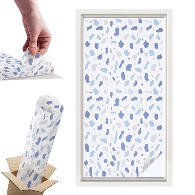 Okleina na okno mleczna Niebieskie wzory