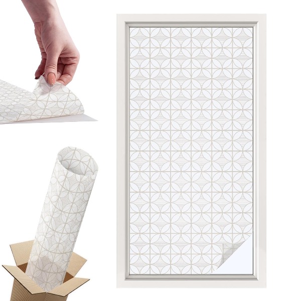 Okleina na okno mleczna Geometryczne wzory