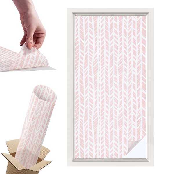 Naklejki witrażowe na drzwi Jodełka pastelowa