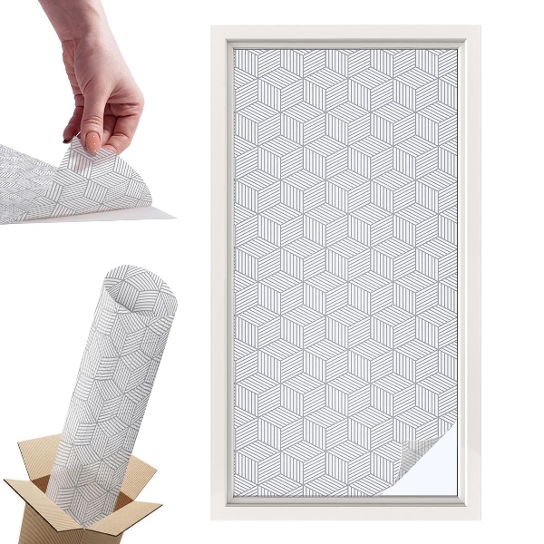 Witraż samoprzylepny na okno Sześciokątne bryły