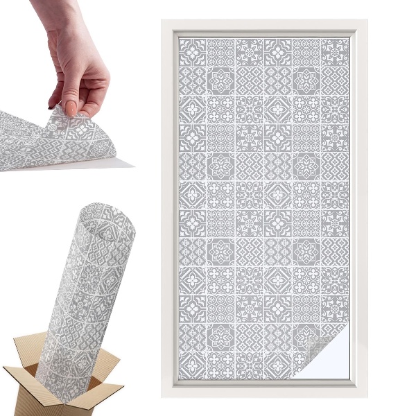 Naklejki witrażowe na drzwi Geometryczna elegancja