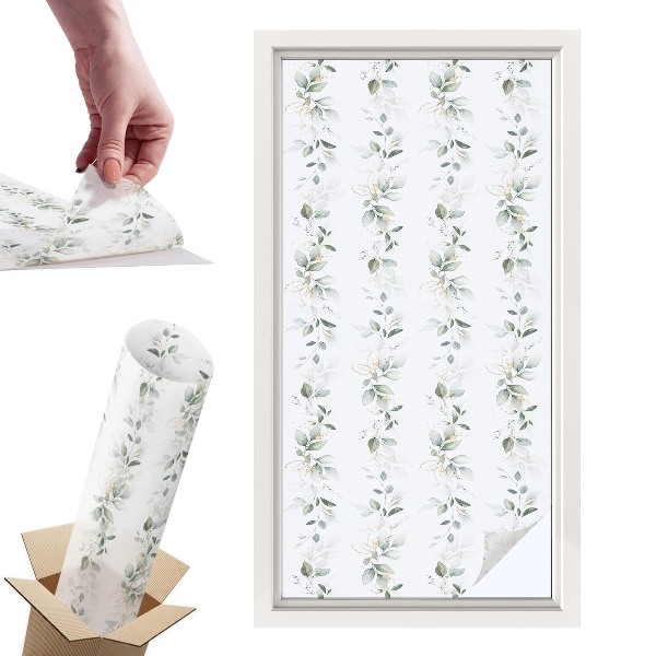 Naklejki witrażowe na drzwi Roślinny urok