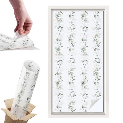 Naklejki witrażowe na drzwi Roślinny urok