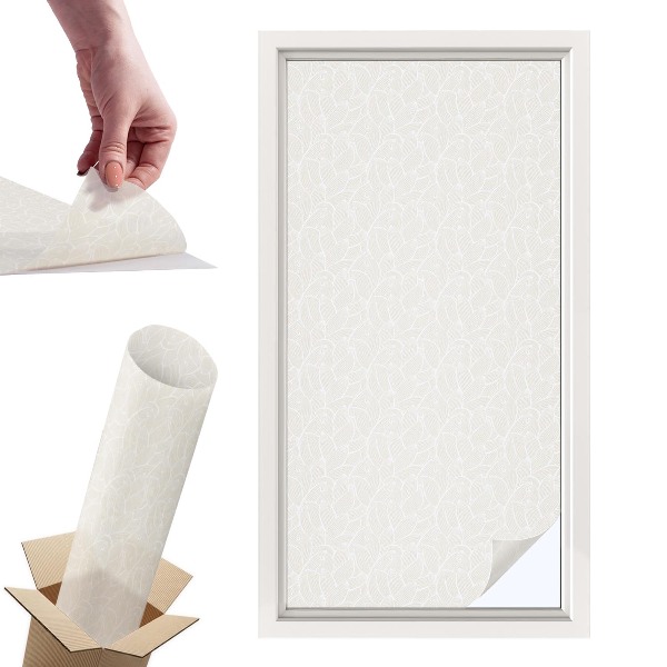 Witraż samoprzylepny na okno Roślinny ornament