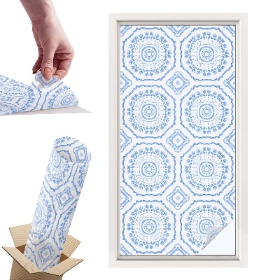 Witraż samoprzylepny na okno Kwiatowe ornamenty