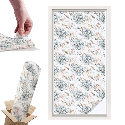 Naklejki witrażowe na drzwi Kwiatowa elegancja