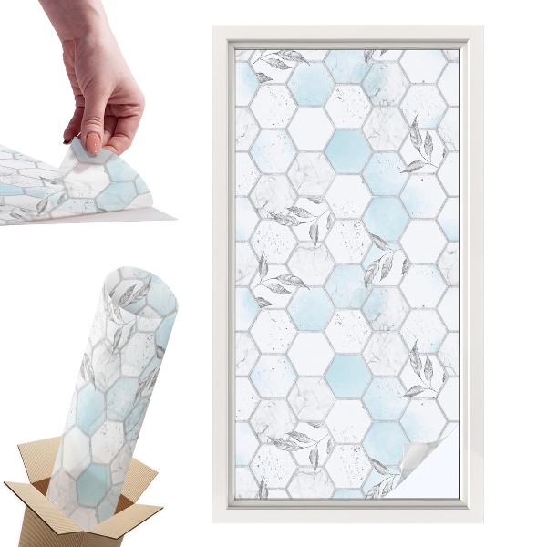 Witraż samoprzylepny na okno Kafle liście