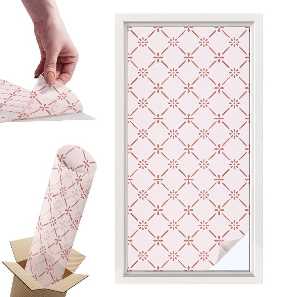 Witraż samoprzylepny na okno Kwiatowe wzory