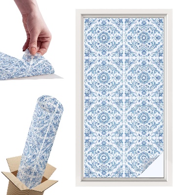 Witraż samoprzylepny na okno Kwiatowy ornament