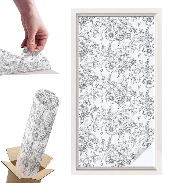 Naklejki witrażowe na drzwi Kwiatowa elegancja