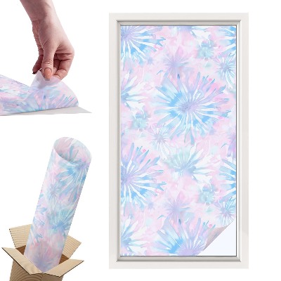 Witraż samoprzylepny na okno Kwiatowe akwarele