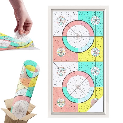 Witraż samoprzylepny na okno Geometryczne koła