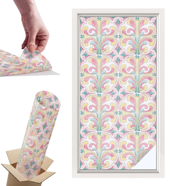 Naklejki witrażowe na drzwi Kwiatowa symetria