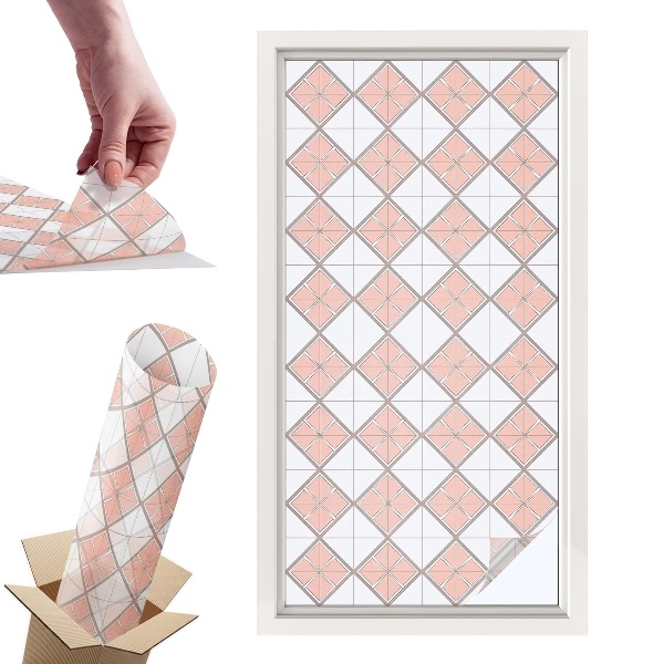 Witraż samoprzylepny na okno Geometryczne romby