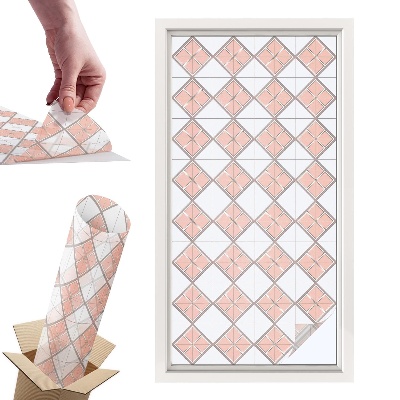 Witraż samoprzylepny na okno Geometryczne romby