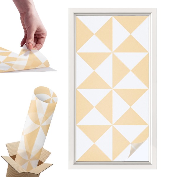 Naklejki witrażowe na drzwi Geometryczne trójkąty