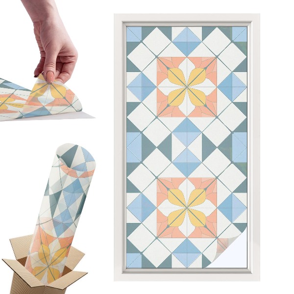 Okleina na okno mleczna Kolorowa symetria