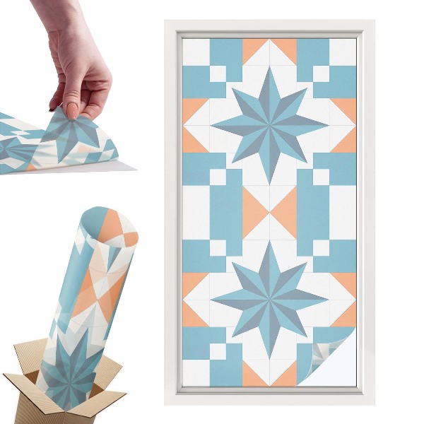 Witraż samoprzylepny na okno Niebieskie gwiazdy