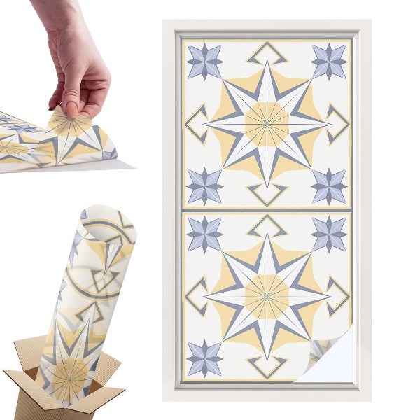 Naklejki witrażowe na drzwi Gwiazdy geometryczne