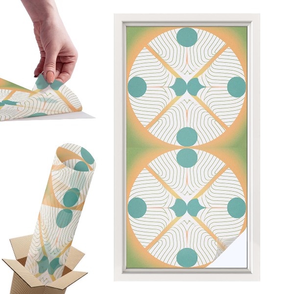 Naklejki witrażowe na drzwi Geometryczna harmonia