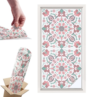 Naklejki witrażowe na drzwi Kwiatowa harmonia