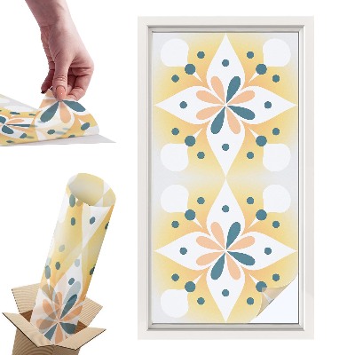 Witraż samoprzylepny na okno Kwiatowa symetria