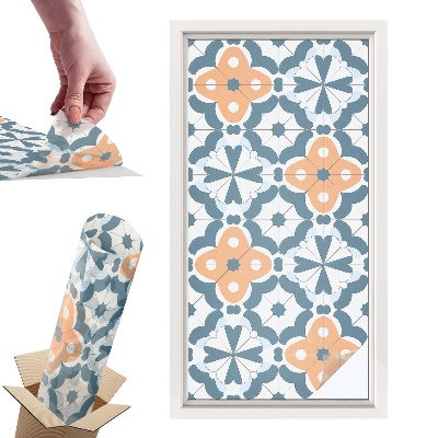 Okleina na okno mleczna Kwiaty mozaiki