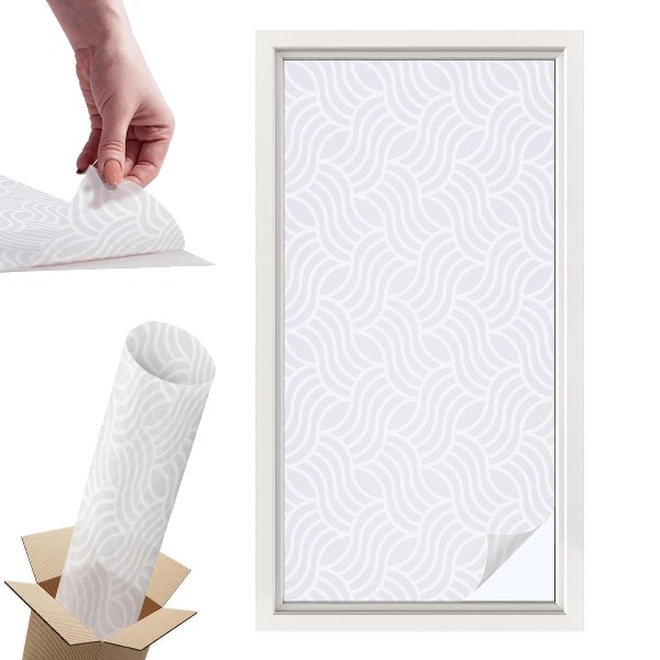 Witraż samoprzylepny na okno Fale harmonia