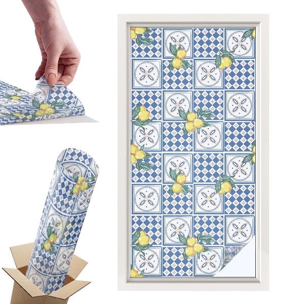 Okleina na okno mleczna Cytrynowy wzór