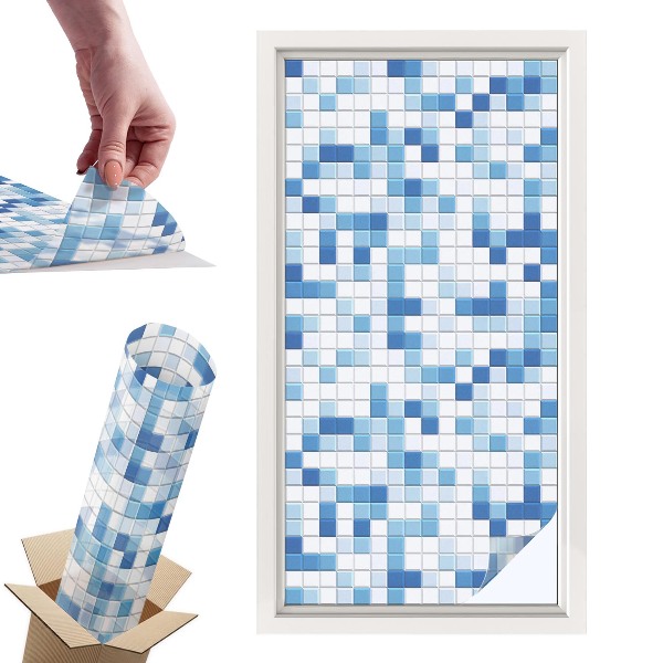 Witraż samoprzylepny na okno Kafelkowa gra