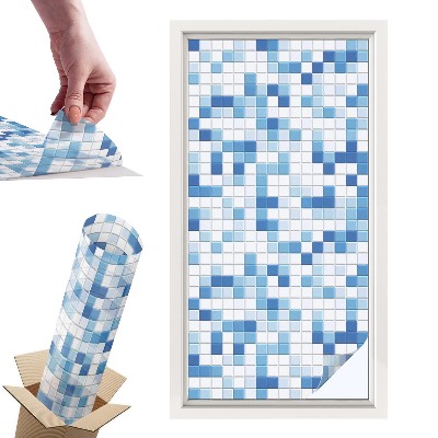 Witraż samoprzylepny na okno Kafelkowa gra