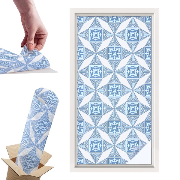 Naklejki witrażowe na drzwi Geometryczne labirynty