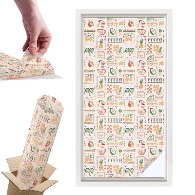 Okleina na okno mleczna Folklorystyczne wzory