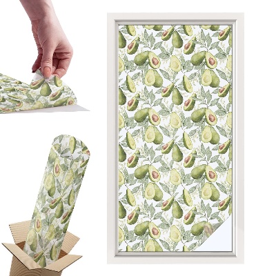 Okleina na okno mleczna Awokado liście