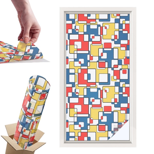 Naklejki witrażowe na drzwi Geometryczne kształty