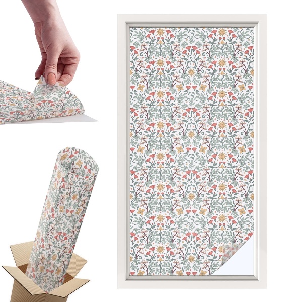 Witraż samoprzylepny na okno Lisie liście