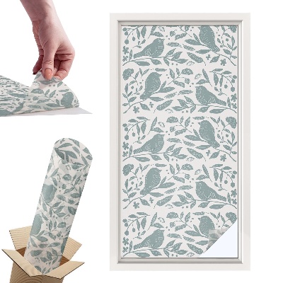 Okleina na okno mleczna Ptasi motyw