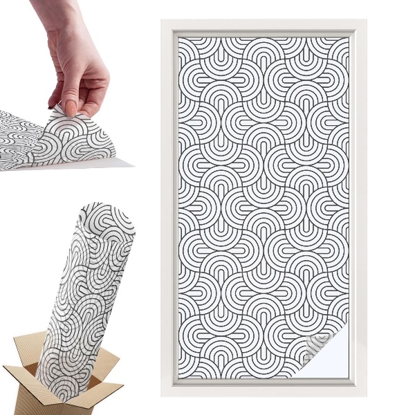 Okleina na okno mleczna Półokręgi geometryczne