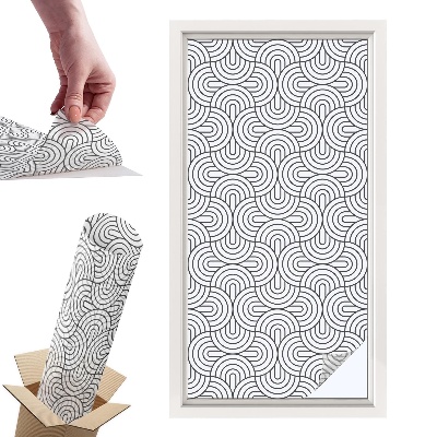 Okleina na okno mleczna Półokręgi geometryczne