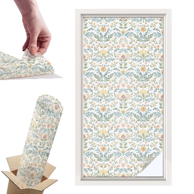 Naklejki witrażowe na drzwi Kwiatowa symetria