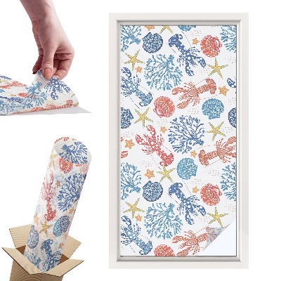 Okleina na okno mleczna Koralowce raki