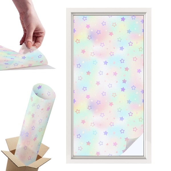 Naklejki witrażowe na drzwi Tęczowe wzory