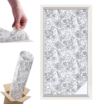 Naklejki witrażowe na drzwi Florystyczna elegancja